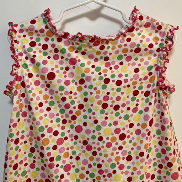 Hanna Andersson Girls Cotton Colorful Polka Dot SS Ruffle Top Size 5 (110) - Picture 4 of 11